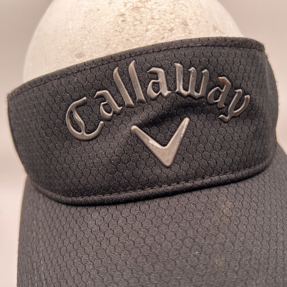 Callaway Golf Visor Black Mesh Adjustable Hat with 3D Logo - Picture 3 of 9